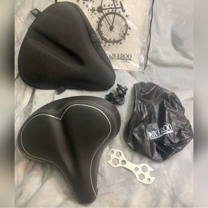 BIKEROO LARGE Comfortable Bike Saddle Replacement Seat w separate gel cover NWT